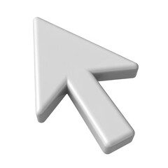 White cursor pointer on black isolated on a transparent background