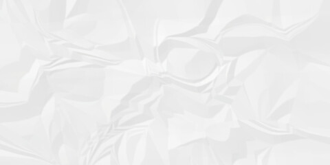 Crumple crushed white obsolete rumple craft design. wrinkle ripped creased white crumple aged closeup paper background.	