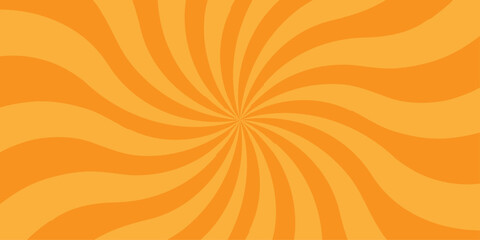 Abstract shine sunbeam orange spiral sunset ray cartoon pop sunburst wallpaper. minimal summer spiral line diagonal vintage summer poster design.	