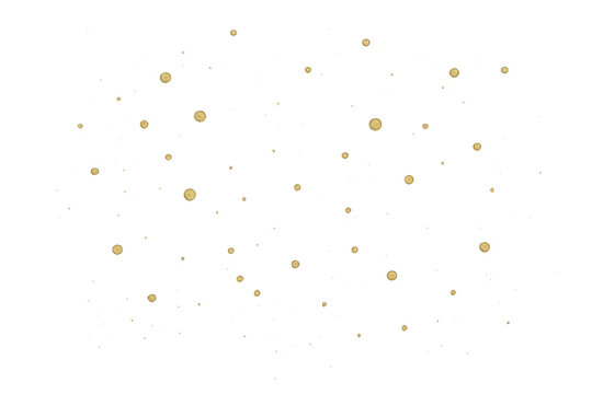 Gold glittering particles flying bokeh light effect abstract overlay on transparent background - Powered by Adobe