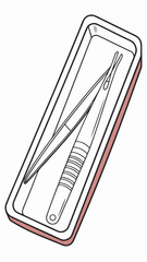 Sterilized tweezers placed inside a tray for medical use  