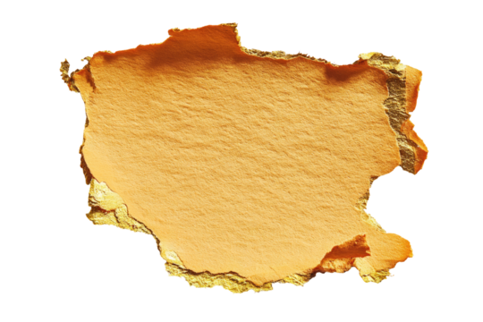 Torn, light orange paper, irregular shape