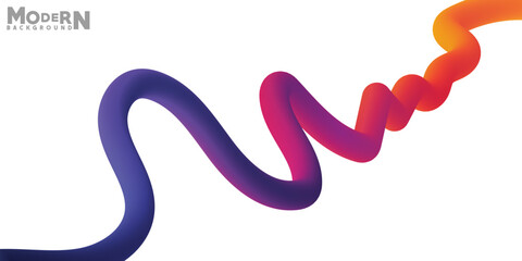 Modern Colorful Abstract Background with Flowing Gradient Line Illustration