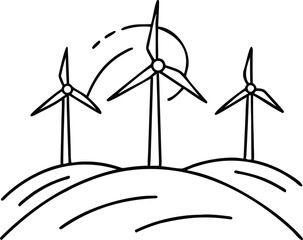 wind turbines on green grass