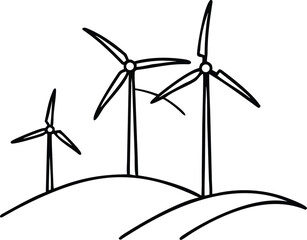 wind turbine on a green background