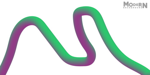 Vibrant Green and Purple Gradient Wave on a Clean White Background