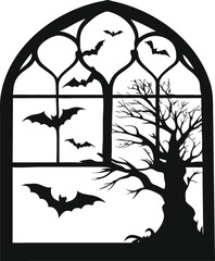 vector illustration of a halloween night