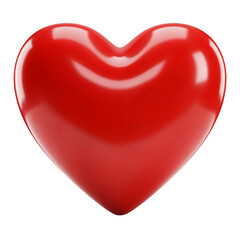 Fototapeta premium Glossy red heart shape symbol of love romance and passionary emotion isolated on transparent background