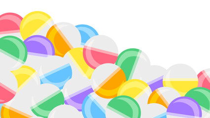 カラフルなカプセルの背景素材（ガチャガチャ、おもちゃ）