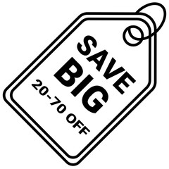  save big Icon, Line style icon vector illustration, Suitable for website, mobile app, print, presentation, infographic and any other project.