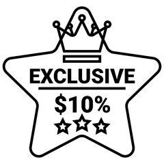  exclusive offer Icon, Line style icon vector illustration, Suitable for website, mobile app, print, presentation, infographic and any other project.