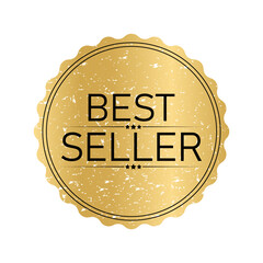 Luxury best seller badge for premium product label and brand logo design. Retro premium sticker with golden details for luxury brand satisfaction