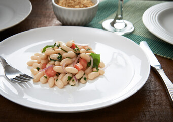 Salada de feij&atilde;o branco