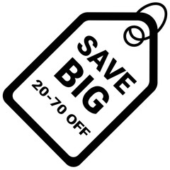  save big Icon, Solid style icon vector illustration, Suitable for website, mobile app, print, presentation, infographic and any other project.