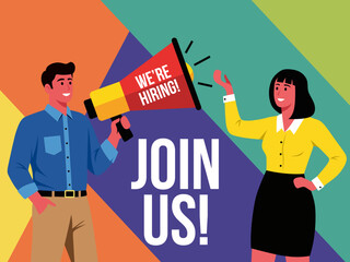 Naklejka premium hiring business recruiting announcement hiring recruitment job vacancy