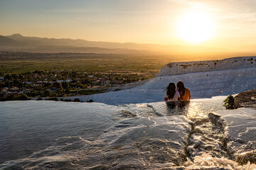 Sunset in Pammukkale area in Turkey