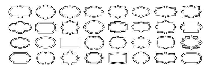 Collection of decorative vintage blank frames and borders for design elements vector pack