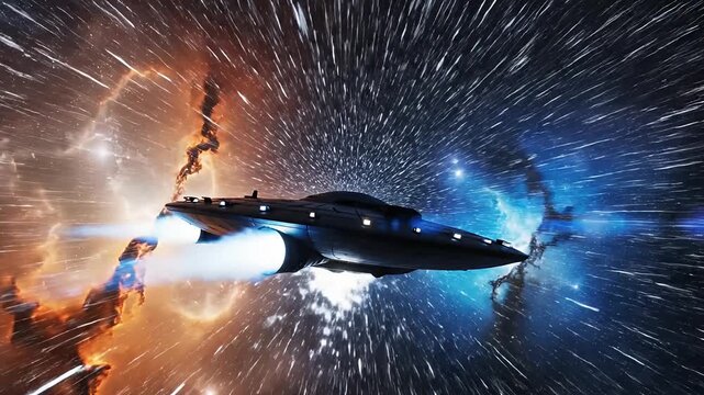 Hyperspace Journey A Cinematic FTL Flight Through Cosmic Nebulae
