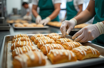 hands of a man with a cake