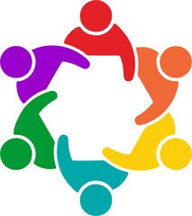 Colorful People Circle of Teamwork