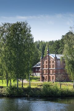 Brick factory building, former paper factory and mill for the production of groundwood pulp board, UNESCO World Heritage Site Verla Factory Village, Maailmanperint&ouml;kohde Verlan puuhiomo ja pahvitehdas, Verla Rapids, Kymenlaakso, near Kouvola, Finland