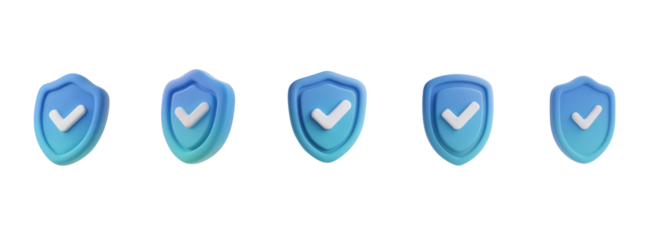 Soft 3D Claymorphic Security Shield Check Icon, Neumorphic, Transparent Background