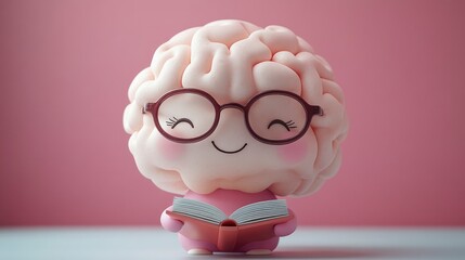 Brainy buddy reads a fascinating book, engrossed in the story on a quiet afternoon