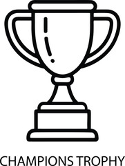 Champions Trophy Icon Design Displaying a Symbolic Representation of Victory and Triumph in Competition
