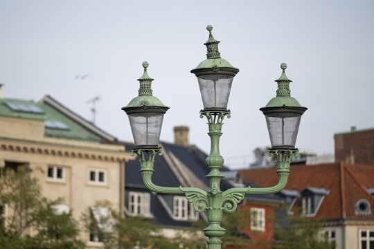 Historic street lamps, H&oslash;jbro Plads, Ved Stranden, Copenhagen, Denmark