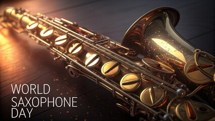 Obraz premium Macro Close Up of Saxophone Keys Reflecting Light Artistic Detail.