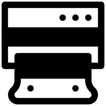 Web scraping. Outlined stroke vector icon with black-filled details.