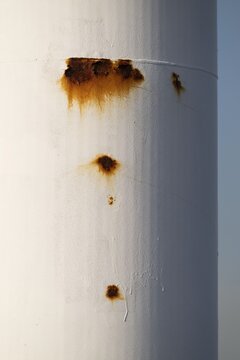 Rust stains, chimney, Finland ferry, Baltic Sea