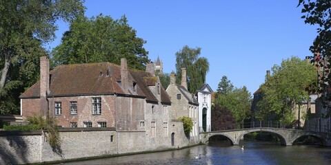 Princely Beguinage Ten Wijngaerde bridge, Bruges, Flanders, Belgium