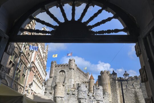 Gravensteen medieval castle of the Counts, Ghent, Flanders, Belgium