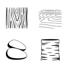 Nature's Textures Artistic Depiction of Wood Grain Smooth Stones and Birch Bark