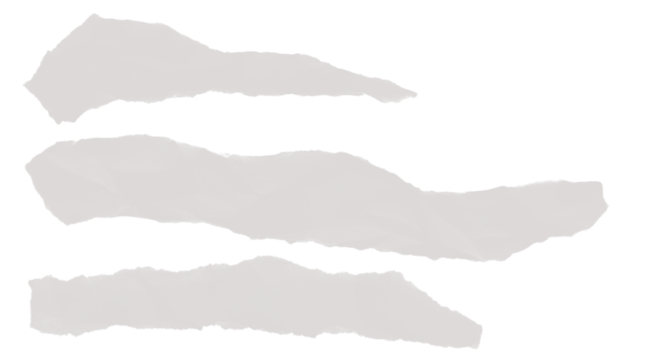 Torn paper strips, three irregular ripped grey texture borders overlay