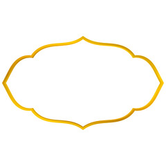 Luxury Islamic golden banner frame – Elegant decorative outline with classic Islamic shape, perfect for greeting cards, Ramadan and Eid posters, and premium design templates.