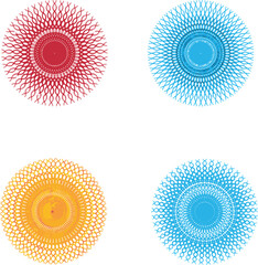 Abstract Sacred Geometry Mandala Set &ndash; Modern Radial Line Art Ornament Collection