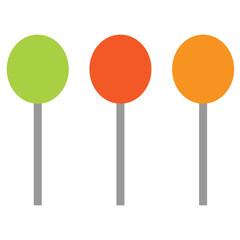 Colorful round lollipop vector icons