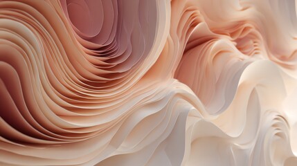A stunning 3D abstract artwork featuring peach and ivory tones, perfect for contemporary design projects.