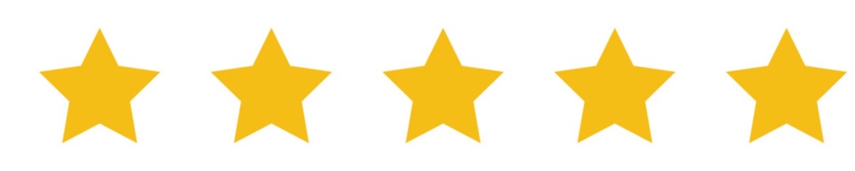 Yellow star flat icon symbol on white background