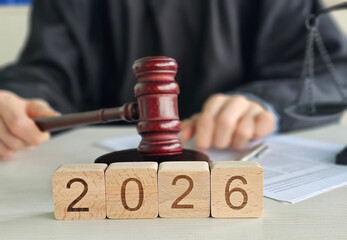 Court session leading to a significant ruling in 2026 with a gavel