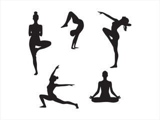 Yoga Silhouette Poses for Fitness and Relaxation