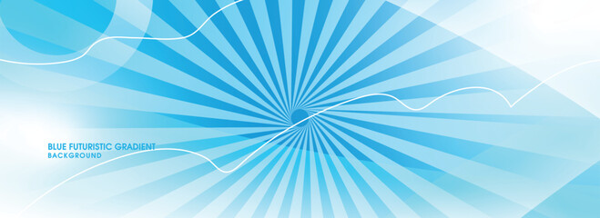 Dynamic Blue Radial Burst Background with Wavy Lines abstract