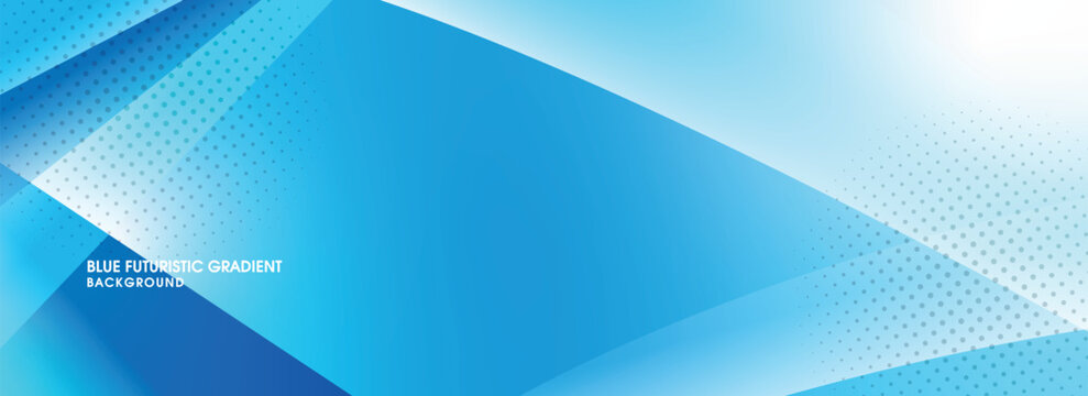 Bold Blue Geometric Background with Halftone Dots and Overlapping Shapes abstract