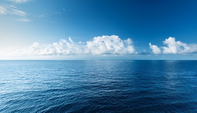 The Calm Sea Wherever You Look There Is Only The Sea With Clear Sky And Clouds