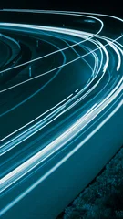 Canvas schilderij Snelweg bij nacht blue car lights at night. long exposure  © Krzysztof Bubel
