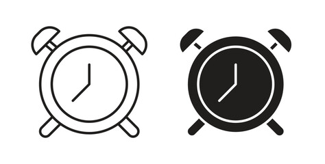 Alarm clock icon line. eps 10 vector illustration