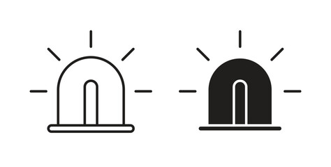 Ambulance siren icon line. eps 10 vector illustration