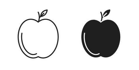 Apple icon line. eps 10 vector illustration